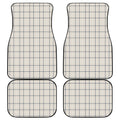 Beige Tattersall Pattern Print Front and Back Car Floor Mats