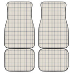 Beige Tattersall Pattern Print Front and Back Car Floor Mats