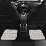 Beige Tattersall Pattern Print Front and Back Car Floor Mats