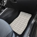 Beige Tattersall Pattern Print Front and Back Car Floor Mats