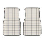 Beige Tattersall Pattern Print Front Car Floor Mats