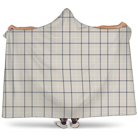 Beige Tattersall Pattern Print Hooded Blanket