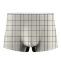 Beige Tattersall Pattern Print Men's Boxer Briefs