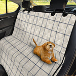 Beige Tattersall Pattern Print Pet Car Back Seat Cover