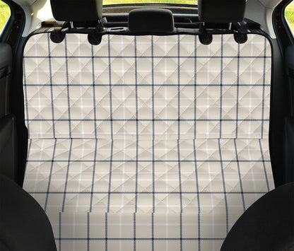 Beige Tattersall Pattern Print Pet Car Back Seat Cover