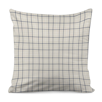 Beige Tattersall Pattern Print Pillow Cover