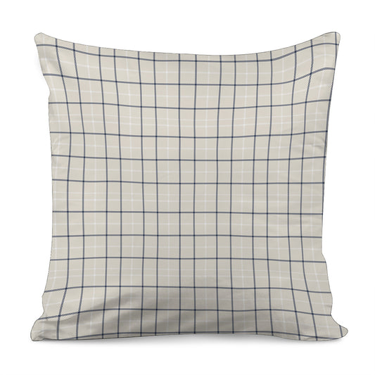 Beige Tattersall Pattern Print Pillow Cover