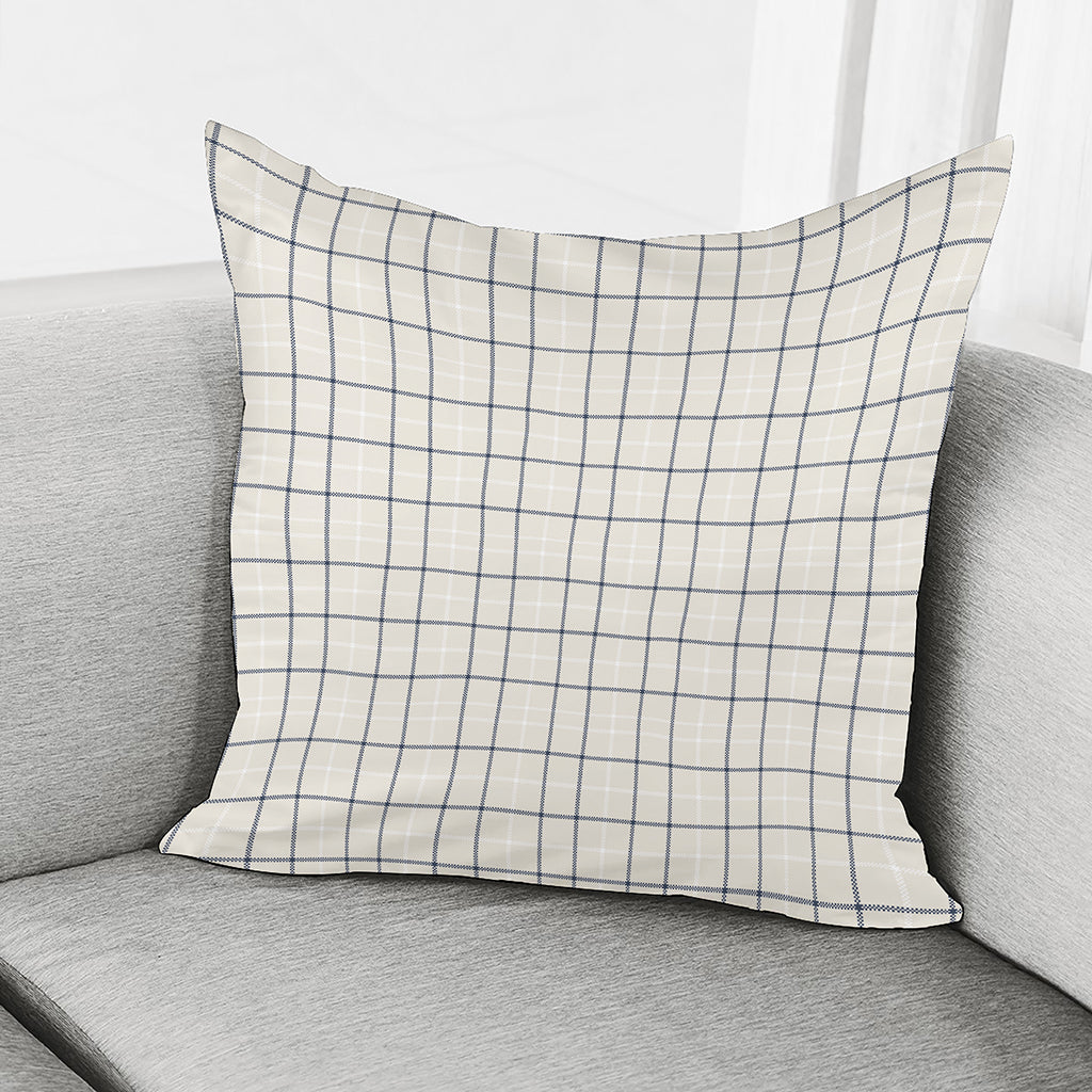 Beige Tattersall Pattern Print Pillow Cover