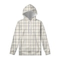Beige Tattersall Pattern Print Pullover Hoodie