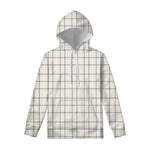 Beige Tattersall Pattern Print Pullover Hoodie