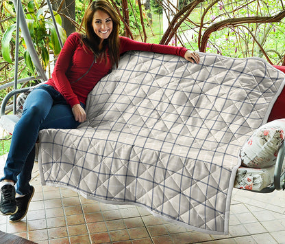 Beige Tattersall Pattern Print Quilt
