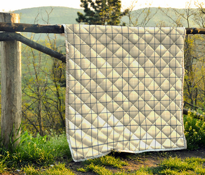 Beige Tattersall Pattern Print Quilt