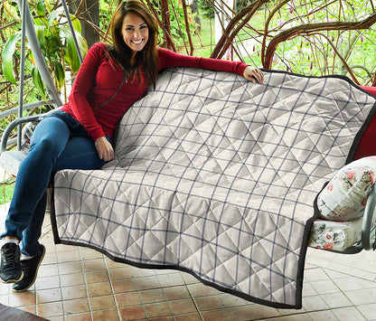 Beige Tattersall Pattern Print Quilt