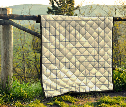 Beige Tattersall Pattern Print Quilt
