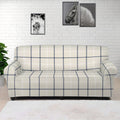 Beige Tattersall Pattern Print Sofa Cover