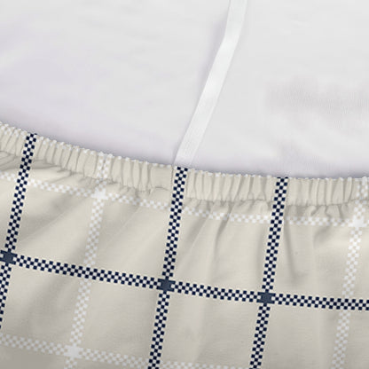 Beige Tattersall Pattern Print Sofa Cover