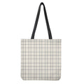 Beige Tattersall Pattern Print Tote Bag