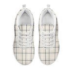 Beige Tattersall Pattern Print White Sneakers