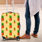Beige Watercolor Pineapple Pattern Print Luggage Cover GearFrost
