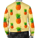 Beige Watercolor Pineapple Pattern Print Men's Crewneck Sweatshirt GearFrost