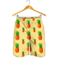 Beige Watercolor Pineapple Pattern Print Men's Shorts