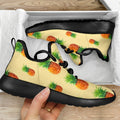 Beige Watercolor Pineapple Pattern Print Mesh Knit Shoes