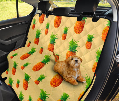 Beige Watercolor Pineapple Pattern Print Pet Car Back Seat Cover