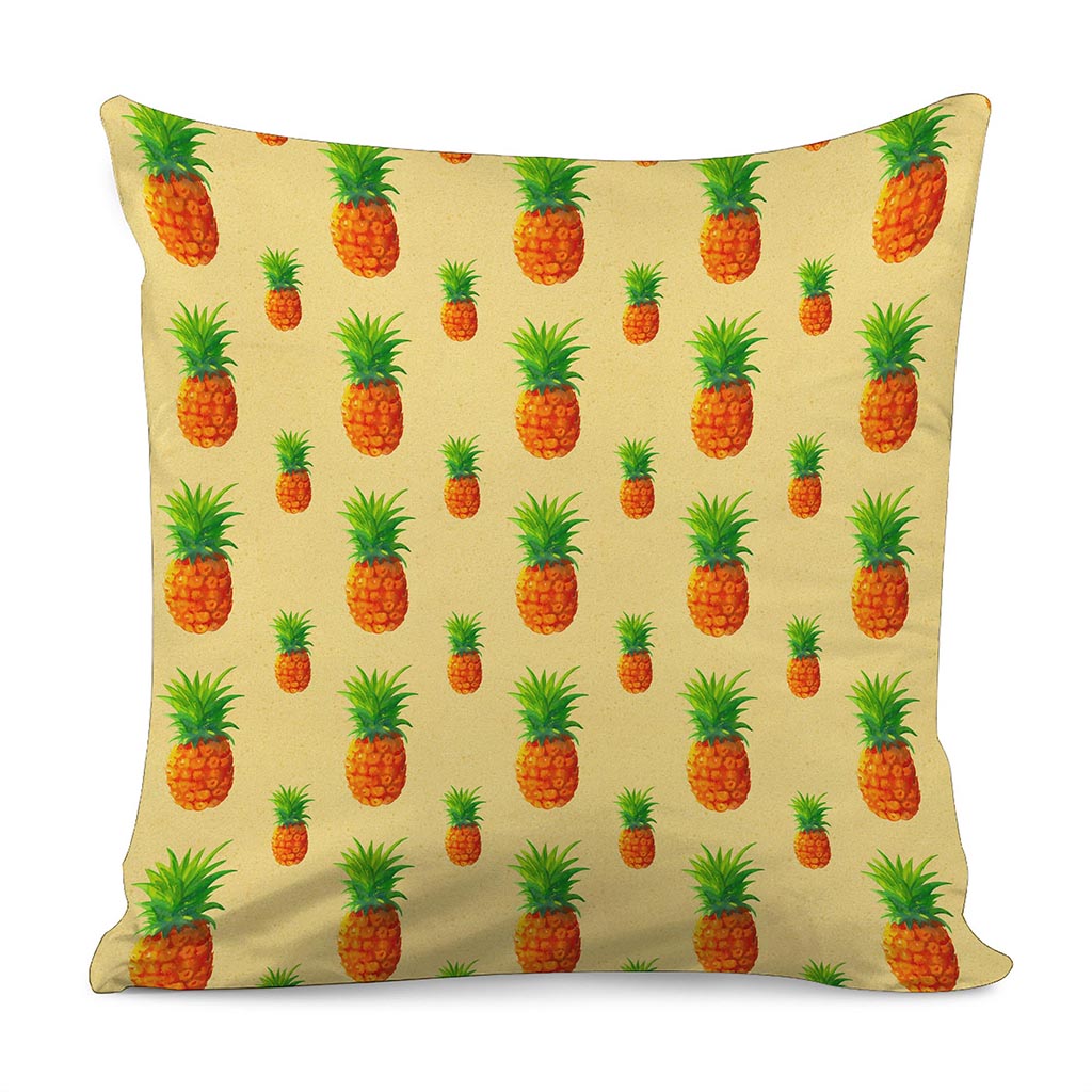 Beige Watercolor Pineapple Pattern Print Pillow Cover