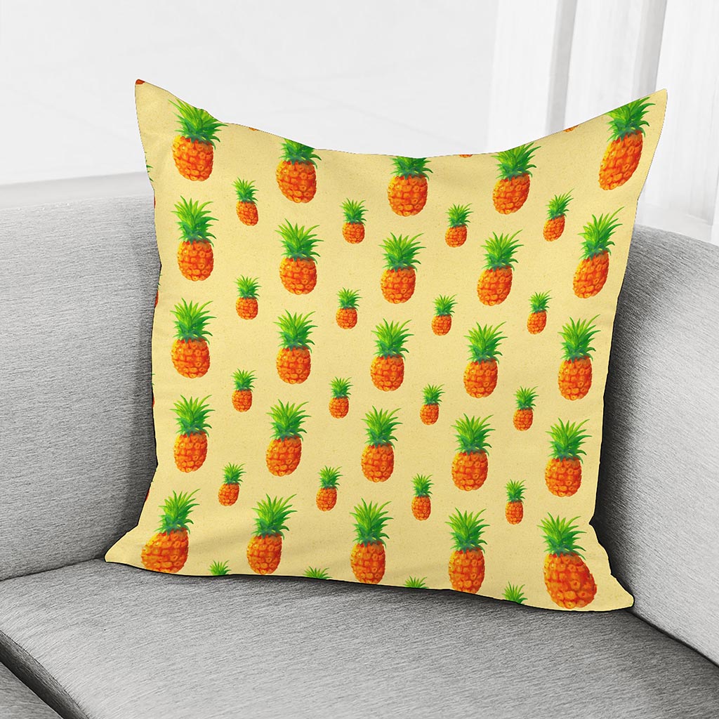 Beige Watercolor Pineapple Pattern Print Pillow Cover