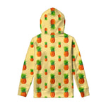 Beige Watercolor Pineapple Pattern Print Pullover Hoodie