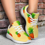 Beige Watercolor Pineapple Pattern Print Sport Shoes GearFrost