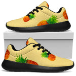 Beige Watercolor Pineapple Pattern Print Sport Shoes GearFrost