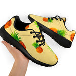 Beige Watercolor Pineapple Pattern Print Sport Shoes GearFrost