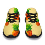 Beige Watercolor Pineapple Pattern Print Sport Shoes GearFrost