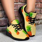 Beige Watercolor Pineapple Pattern Print Sport Shoes GearFrost