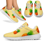 Beige Watercolor Pineapple Pattern Print Sport Shoes GearFrost