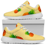 Beige Watercolor Pineapple Pattern Print Sport Shoes GearFrost