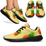 Beige Watercolor Pineapple Pattern Print Sport Shoes GearFrost