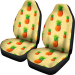 Beige Watercolor Pineapple Pattern Print Universal Fit Car Seat Covers