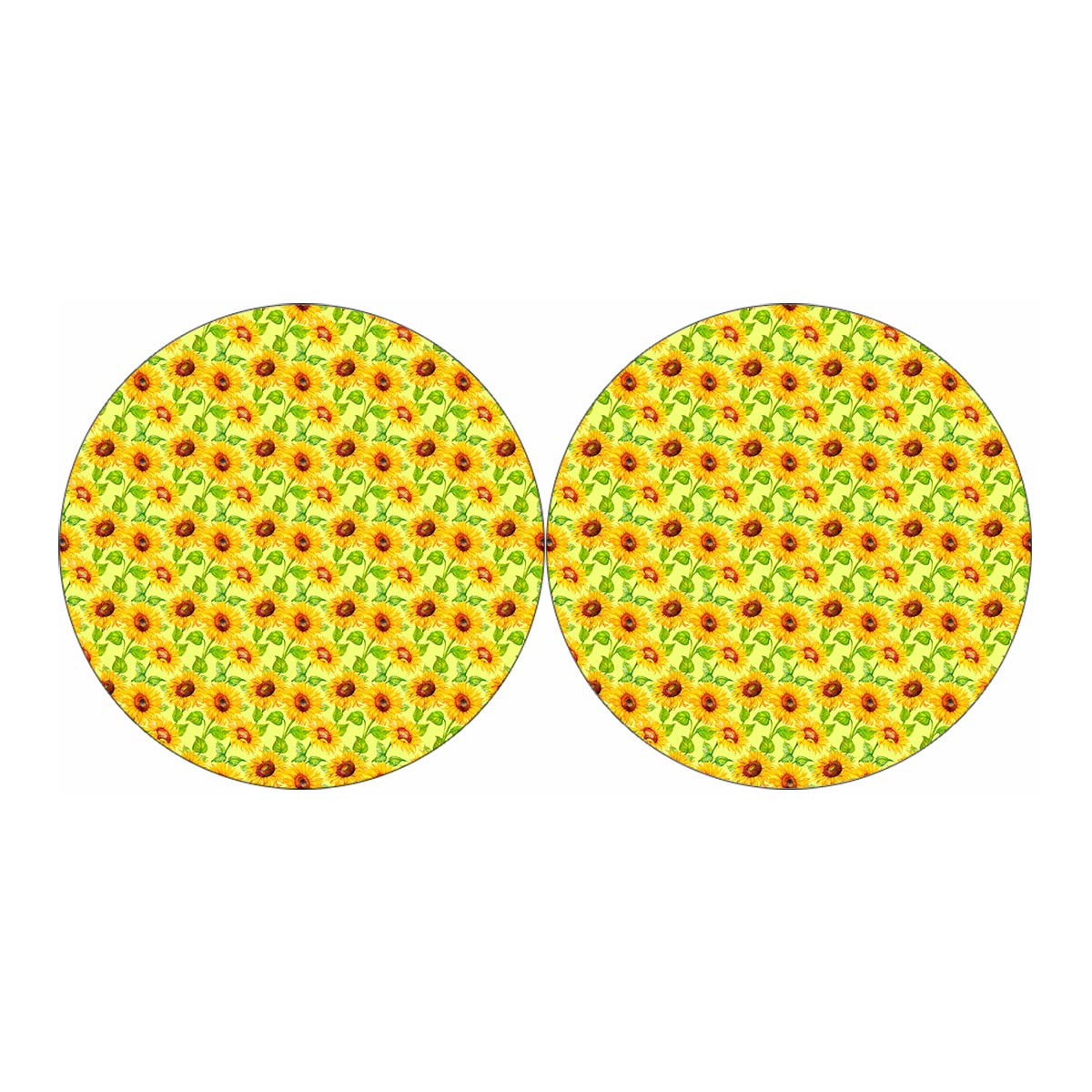 Beige Watercolor Sunflower Pattern Print Car Coasters