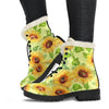 Beige Watercolor Sunflower Pattern Print Comfy Boots GearFrost