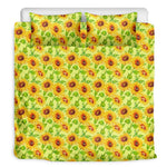 Beige Watercolor Sunflower Pattern Print Duvet Cover Bedding Set