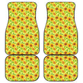 Beige Watercolor Sunflower Pattern Print Front and Back Car Floor Mats