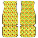 Beige Watercolor Sunflower Pattern Print Front and Back Car Floor Mats