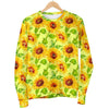 Beige Watercolor Sunflower Pattern Print Men's Crewneck Sweatshirt GearFrost