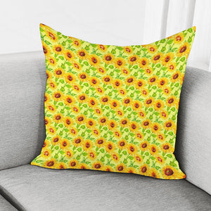 Beige Watercolor Sunflower Pattern Print Pillow Cover