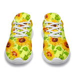 Beige Watercolor Sunflower Pattern Print Sport Shoes GearFrost