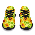 Beige Watercolor Sunflower Pattern Print Sport Shoes GearFrost