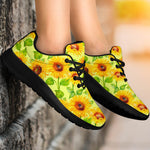 Beige Watercolor Sunflower Pattern Print Sport Shoes GearFrost