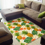 Beige Zebra Pineapple Pattern Print Area Rug GearFrost